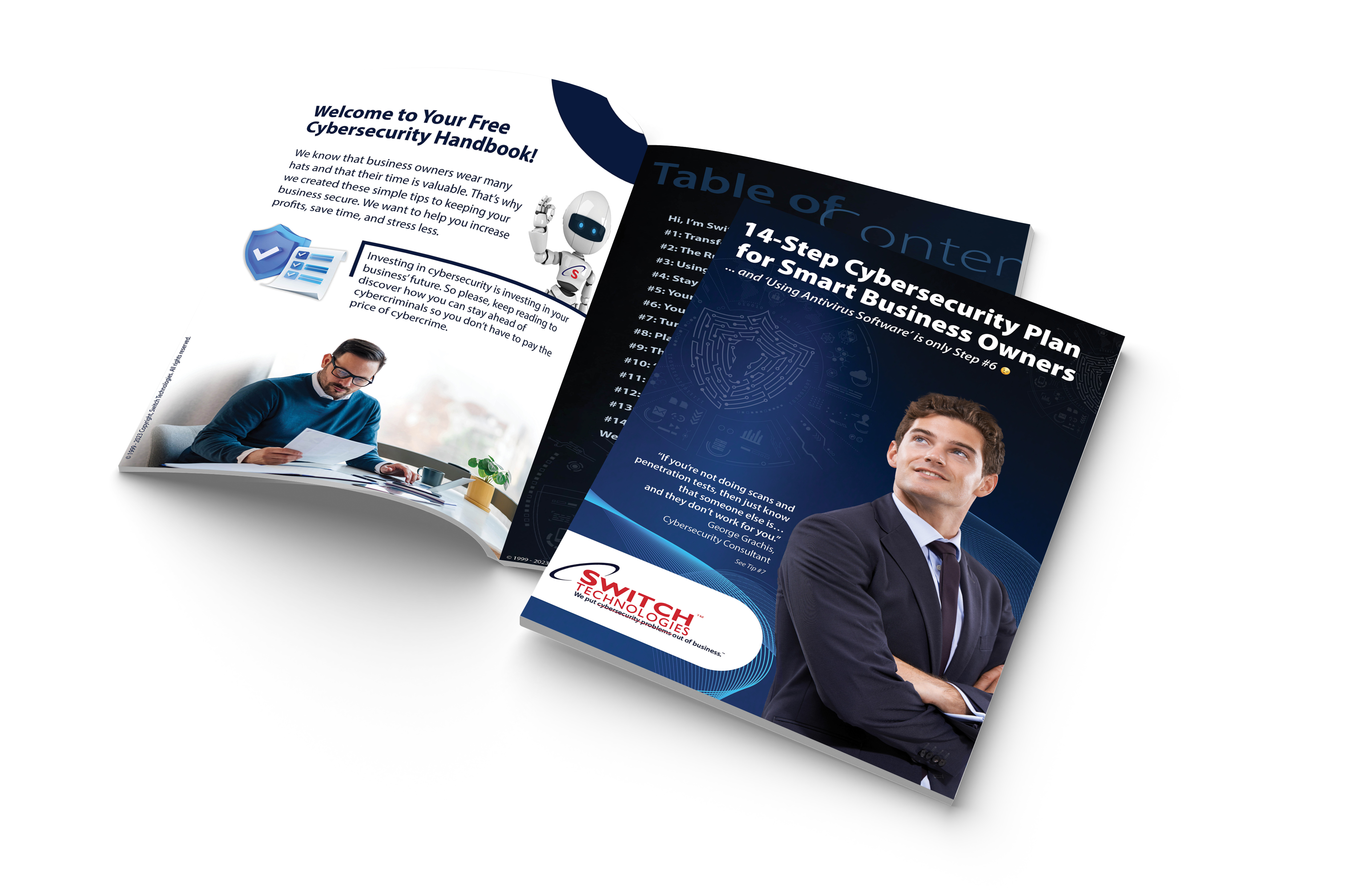 Switch Technologies Free 14-step cybersecurity plan guide for business owners.